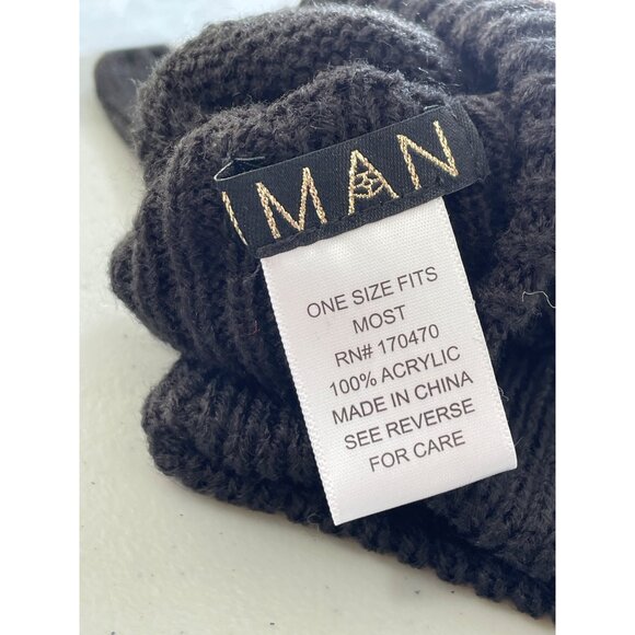 IMAN Global Chic Embellished Beanie & Glove Set One Size Black Comfort Knitwear - Picture 4 of 7